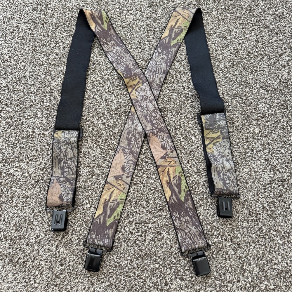 Xback Tactical 2" Suspenders Mossy Oak Camo Alligator Clips Made In USA Heavy